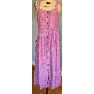 Rachel Zoe Lightweight 100% Linen Button Front Sleeveless Dress 6